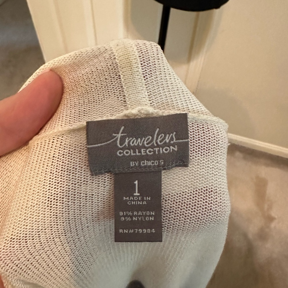 Chicos Size 1 Open Front Easy Drape Cardigan Blac… - image 7